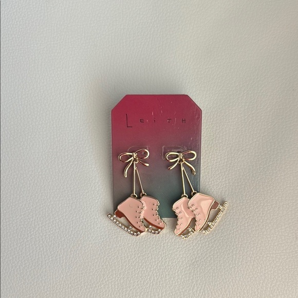 Leith Pink Ice Skate Earrings - Picture 2 of 2